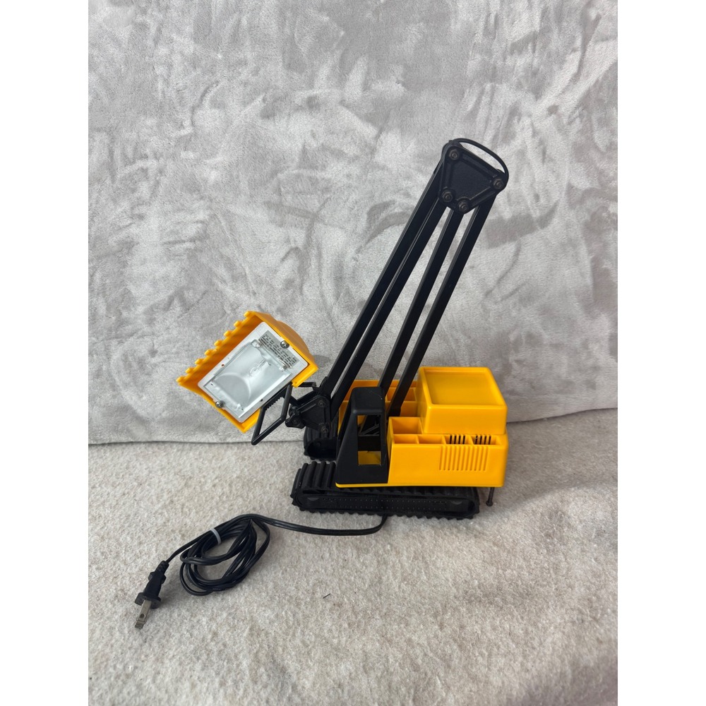 Yellow Excavator Desk Lamp Construction Digger Light with Organizer Base